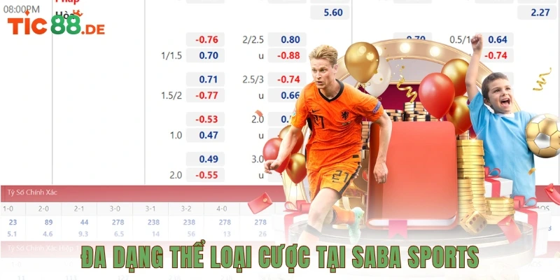 Đa dạng thể loại cược tại Saba Sports