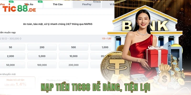 Nạp tiền TIC88 dễ dàng tiện lợi