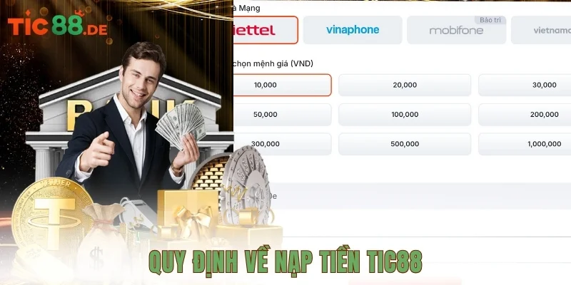 Quy định về nạp tiền TIC88 cho anh em